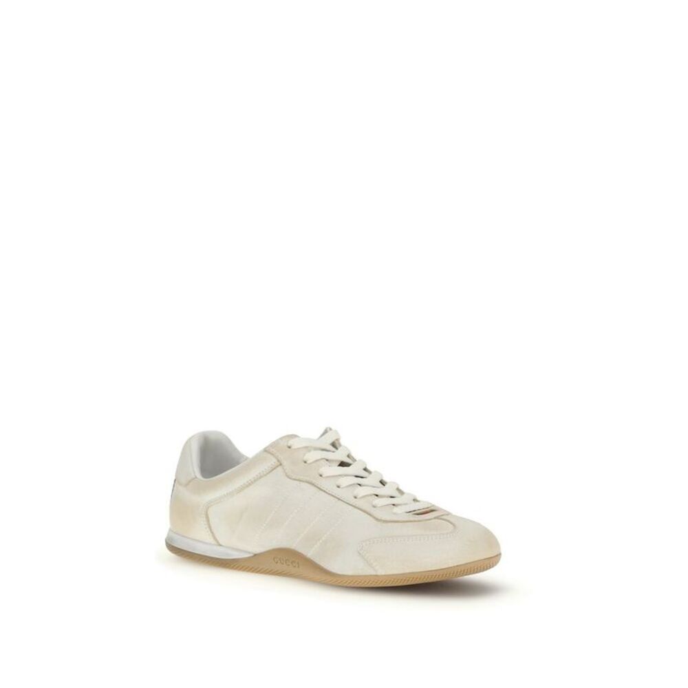 Gucci White Calf Leather Bos Taurus Low Top Women's Sneakers - Picture 2 of 4